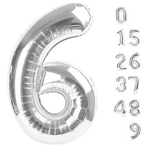 lot 8089 image: Number 6 Balloon 40 Inch, 6 7 Six Seven Birthday Decorations, 6th Birthday Balloon for Boy Girl, Silver 16 60 61 65 Numbers Balloons Graduations Anniversary Supplies