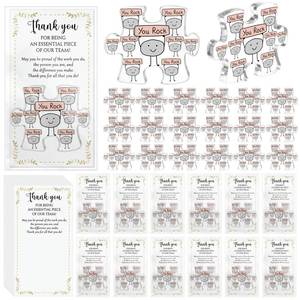 lot 10066 image: Juinte 10 Sets Inspirational You Rock Gifts for Coworkers End of Year Teacher Appreciation Gifts Bulk for Team Employee Staff Acrylic Puzzle Piece Plaque Desk Decor with Thank You Card OPP Bag