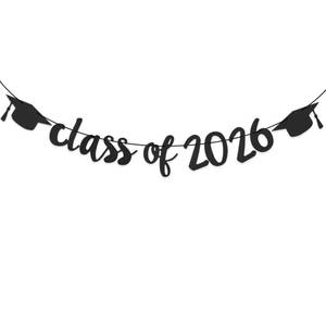 lot 10082 image: CDIXlmuz 2026 Graduation Decorations - Black Glitter Class of 2026 Banner, 2026 Graduation Banner Congrats Grad 2026, High School College Grad Party Decorations Background Prom Decoration