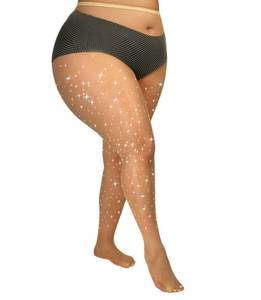 lot 10107 image: ANNTXL Plus Size Fishnet Tights Sparkly Mesh Stockings Glitter Pantyhose Rhinestone Shinny Hosiery