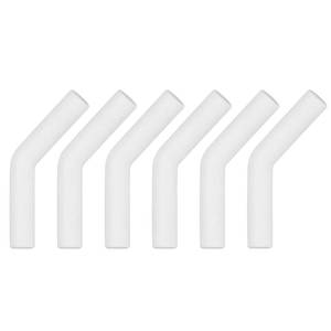 lot 10108 image: uxcell 6Pcs Silicone Straw Tips, Silicone Straw Elbows Tip, Soft Reusable Metal Straw Covers Fit for 10mm0.39 OD Stainless Steel Straws, White