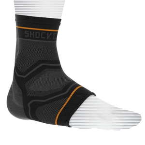 lot 10114 image: shock doctor compression knit ankle sleeve with gel support  blackgrey  adult-x-large