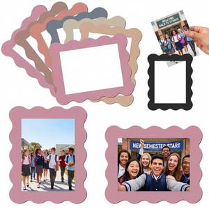 lot 10124 image: Kingdder 12 Pcs Boho Scalloped Magnetic Picture Frame for Refrigerator 2.5 x 3.5 Reusable Picture Frame Magnets Decorative Photo Holders for Fridge Home School Office Locker Decor
