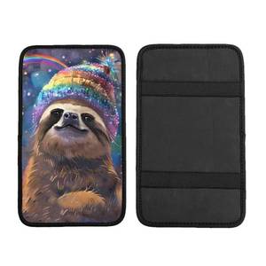 lot 12255 image: Sloth Car Center Console Cover, Armrest Seat Box Cover Protector, Comfortable Car Decor Accessories Fit for Most Cars, Vehicles, SUV