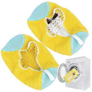 lot 12268 image: Apexcook 2-Pack Shoe Washing Machine Bag, Yellow, Large Size