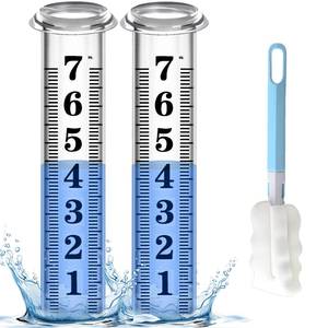 lot 12306 image: Rain Gauge Replacement Tube, Accurate Rain Gauges Outdoors Best Rated, 7 Capacity Rain Gauge Tube Replacement for Yard & Garden, Water Gauge for Rain, 2 Plastic Rainfall Meter Tube with 1 Clean Brush