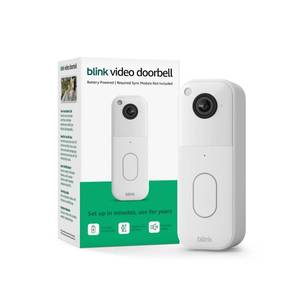 lot 12326 image: Blink Video Doorbell �� Head-to-toe HD view, two-year battery life, and simple setup. Required Sync Module not included �� Add-On (White)