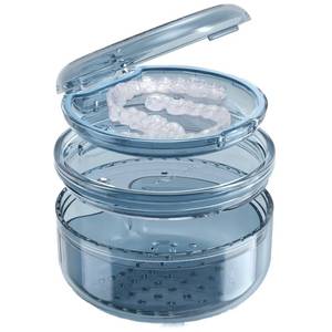 lot 12339 image: DOTCUTY 2 in 1 Retainer Cleaning Case for cleaning and storing dentures