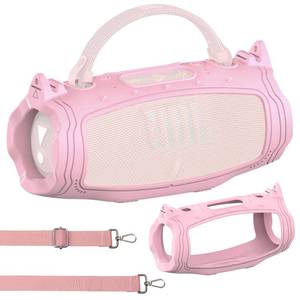 lot 12340 image: JCHPINE Silicone Case for JBL Charge 6 Portable Speaker, Protective Cover for JBL Charge 6 Pro AI Sound Speaker Accessories (Pink Case) (Missing Straps )