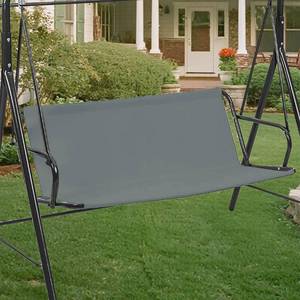 lot 12343 image: Swing Seat Replacement Cover for 23 Seater Outdoor Patio Swing 600D Thicken Oxford Porch Swing Cover Replacement Garden Rocking Chair Cushions Covers (Gray, 45.2x18.9 x18.9 inches)