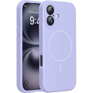 lot 12351 image: Miracase Magnetic for iPhone 16 Plus Case, Soft Anti-Scratch Microfiber Lining, Compatible with MagSafe, Liquid Silicone Shockproof Drop Protection Phone Case for 16 Plus,Light Purple