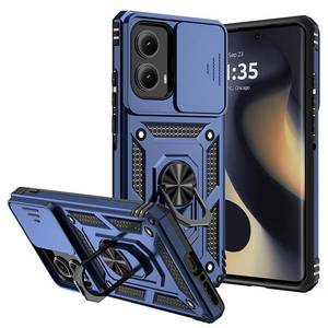 lot 12361 image: for Motorola Edge 2024 Case,with Camera Cover,Military Grade 16ft.Drop Tested Cover with Magnetic Kickstand Car Mount Protective Case for Moto Edge 2024, Blue