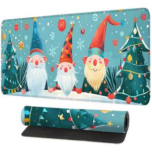 lot 14385 image: Mouse Pad Gaming Mousepad 31.5 x 11.8in Large Mouse Pad for Keyboard and Mouse with Anti-Slip Rubber Base, Keyboard Pad XL Mouse Mat for Home and Office,Christmas Gnomes
