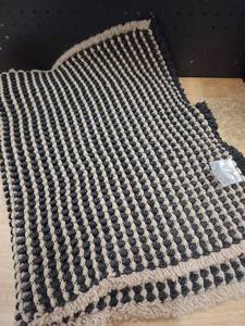 lot 14387 image: TYUU Waffle Bath Mat, Boho Bathroom Rugs Non Slip Washable Super Absorbent Quick Dry Bath Mat Farmhouse Bathroom Decor, 24x16 Khaki and Black