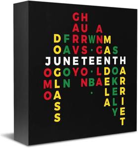 lot 14428 image: Wooden Block Sign, Historical Heritage, Juneteenth Leaders Quote, Decor for Home Shelf, Solid Wood Display for Black History Education and Cultural Decoration, 5x5 Inch
