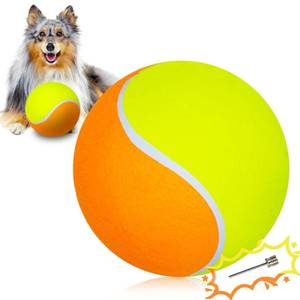 lot 14444 image: Banfeng Big Tennis Ball for Dogs, Giant Dog Tennis Ball Toy Large Outdoor Sports Gift for Small Medium Large Dog (Yellow Orange, 9.5 inch)
