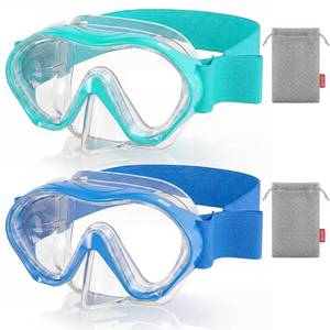 lot 14447 image: Aegend Kids Swim Goggles Snorkel Diving Mask for Kids Youth 3-15, Knitted Fabric Strap, Anti-Fog 180° Clear View