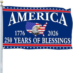 lot 18038 image: Aroxtms 250 Anniversary USA Flag 3x5 Ft 250 Merchandise Decorations 250th Year American Anniversary Flag 4th of July We The People 1776 Patriotic American Flags for Outside House Banner