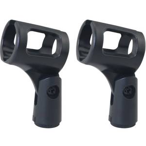 lot 20010 image: WHYHKJ 2PCS Adjustable Angle Microphone Stand Clip 10.5x5.5x3.7 cm Plastic Microphone Stand Clip Head Wired Wireless Microphone Clip For Broadcasting Performance Stage Studio Accessory Black