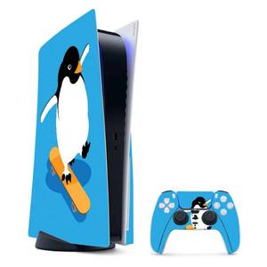 lot 20049 image: MightySkins Gaming Skin for PS5  Playstation 5 Bundle - Skater Penguin  Protective Viny wrap  Easy to Apply and Change Style  Made in The USA