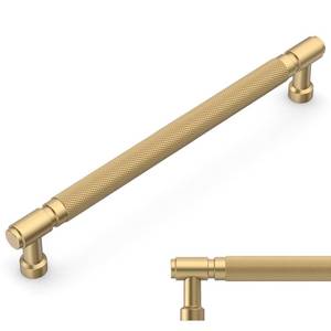 lot 20065 image: Amerdeco 10 Pack Champagne Bronze knurled Cabinet Pulls 10 Inch(254mm) Hole Center Drawer Pulls Cabinet Hardware Kitchen Cabinet Handles for Bathroom ZH0072