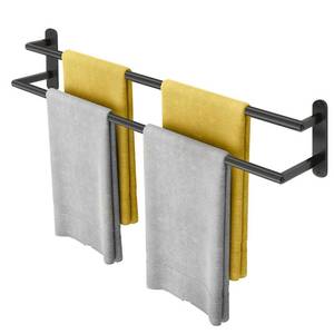 lot 20073 image: Double Towel Bar 32 Inch, Towel Racks for Bathroom, Wall Mount Bathroom Towel Holder, Stainless Steel Bathroom Towel Rack, Towel Rod Double Towel Hanger(Matte Black)