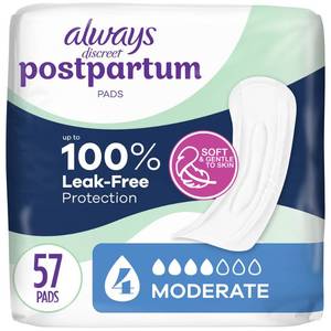 lot 20436 image: Always Discreet Postpartum Moderate Maxi Pad - 57ct