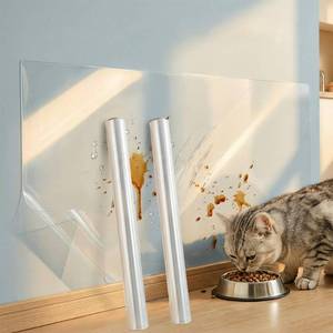 lot 20452 image: Yootiko 2 Pcs Wall Protector Clear Contact Paper Electrostatic Absorption Wall Protective Film Removable Walls Covering Oil Proof Waterproof Back Splash Protectors (Widen, 17.73INx788IN)