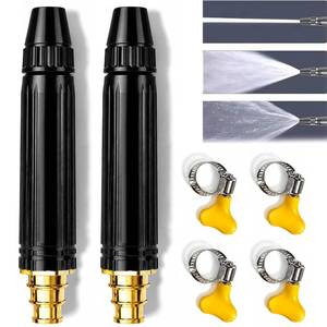 lot 20460 image: 2026 Upgrade Heavy Duty High Pressure Hose Nozzle, Adjustable Booster Home High Pressure Car Wash Water Gun with Booster Nozzle, All Metal Jet Sweeper Nozzle for Car Wash, Patio (2PCS)