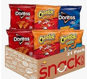 lot 1695 image: Dorito and Cheeto chip pack party pack multi-pack expiration July 28th 2026