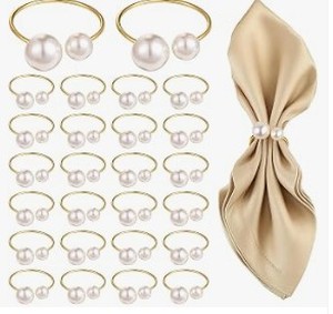 lot 5178 image: Pearl Napkin Ring 120 pcs Wedding Party Supplies