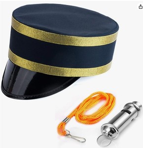 lot 6148 image: Tigerdoe Conductor Hat Train Engineer Costume Hat and Whistle 2 Pc Set X001ZE6IWP
