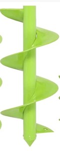 lot 8080 image: Green Garden Auger Drill Bit for Planting, 3.5x16 Post Hole Digger &amp Bulb Planter Tool, Fits 38 Hex Drive Drill, for Seeds, Flowers, Tree Roots, Fence Posts