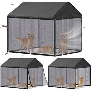 lot 1769 image: Chunm Outdoor Dog Kennel Side Shade Screen Only, Fits 8 x 4 x 6 Cage, 95% Sun Shade Cover Breathable Mesh, Mosquito Barrier Privacy Panel for Summer Outdoor, No Top Cover or Frame Included