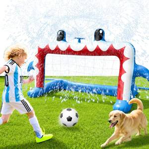 lot 1776 image: Intoypad Water Sprinkler Soccer Toys, Inflatable Shark Soccer Goal with a Soccer Ball for Backyard Pool Outdoor Play, Summer Water Games Outside Yard Pool Gifts Toys for Boys Girls Kids Ages 3-8