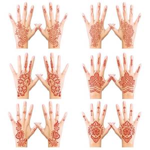 lot 2002 image: Henna Temporary Tattoo Stickers, Brown Henna Tattoo Stickers kit�� Fashion Flash Women Tattoo Waterproof Red Ink Henna hands Tattoo for the weddings and Festivals, & Parties