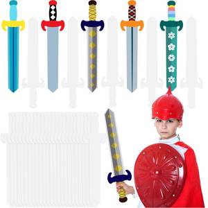 lot 2013 image: Harloon 24 Sets DIY Swords for Kids Blank Sword Make Your Own 20 Inch Long Craft to Decorate Handmade Painting Paper Cutouts for Knight Favor Supplies Decoration School Play Castle Activities