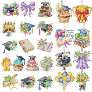 lot 2018 image: Huquary 24 Pcs Graduation Diamond Art Painting Keychain Kits 5D DIY Graduation Diamond Art Ornaments Class of 2026 Congrats Grad Crafts for Grad Party Favors Decorations Backpack Charms Accessories