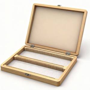 lot 2385 image: Slsmsnx Wooden Microscope Slide Storage Box
