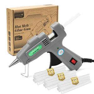 lot 2386 image: SHJADE Hot Glue Gun with 30 Glue Sticks, 20W Mini Hot Melt Gun Kit(Grey)