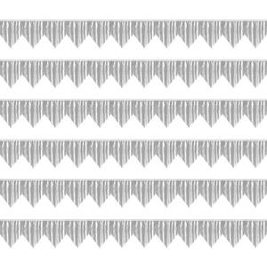 lot 2414 image: 6p Banner Metallic Foil Fringe Wall Hanging Tinsel Fringe Banners backdrop for Parade Floats Garland Wedding Parties Graduation Class Birthday Retirement Anniversary Party Decorations(Silver)