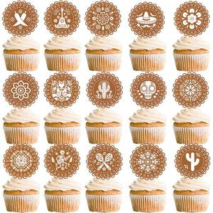 lot 2455 image: Mexican Party Cupcake Toppers Cielito Lindo Party Decorations 48PCS Fiesta Cupcake Picks Cinco De Mayo Cake Decorations for Day of the Dead Cinco De Mayo Birthday Baby Shower Supplies