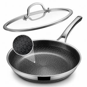 lot 3045 image: Yonida Non Stick Frying Pans, 12-inch with Lid, Hybrid Pans Nonstick,Non Stick Skillets Stainless Steel Cooking Pan, Dishwasher & Oven-Safe, PFOA Free Fajita Cookware, Induction Compatible