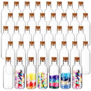 lot 3050 image: Talandale 50 Pcs 4 oz Potion Bottles with Cork - Clear Plastic Sand Art Bottles for DIY Wedding Party Favors