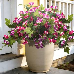 lot 3052 image: Grunyia Artificial UV Resistant Flowers Outdoor Faux Silk Fake Plants - Realistic All-Weather Fade-Proof Blooms for Garden Porch Patio Balcony Window Box Indoor Home Decor (Rose)