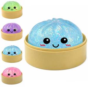 lot 4099 image: Sugar Glitter Dumplings Squishy with Mystery Box,Viral Squishy Dumpling,Colorful Dumplings Stress Balls Fidget Sensory Balls for Kids & Adults (Blue)