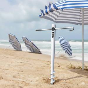 lot 4106 image: TRK-777 Beach Umbrella Sand Anchor, Heavy Duty Metal Auger Anchor, 16.5 Inch, for Sand, Soil and Grass
