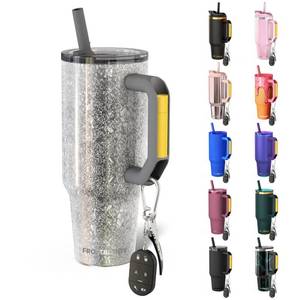 lot 5194 image: Thicc Buddy - 40 oz Stainless Steel Vacuum Insulated Tumbler with Lid and Straw for Water - Travel Mug Cupholder Friendly - Gifts for Women Men Him Her (Silver Sleigh)