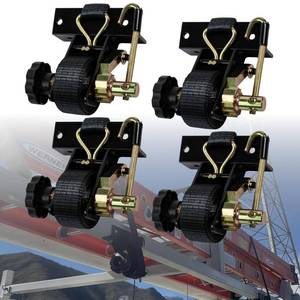 lot 5213 image: Ratchet Straps for Ladder Rack - 1.4 Black Square Tube Mount with Double J-Hook (4 Pack) - 1.5 x 7.5 Heavy Duty Tie Down Straps,500 lbs Capacity for Roof Rack,Truck,Cargo Security