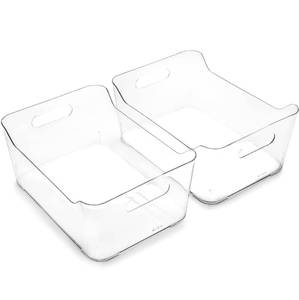 lot 5217 image: BINO  Plastic Storage Bins, Large - 2 Pack, Clear  THE SOHO COLLECTION  Pantry Organizers and Storage Containers  Fridge Organizer Bins  Kitchen Cabinet Organizer  Medicine Cabinet Bin